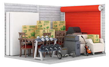 Example contents that fit in a 10 by 20 storage unit